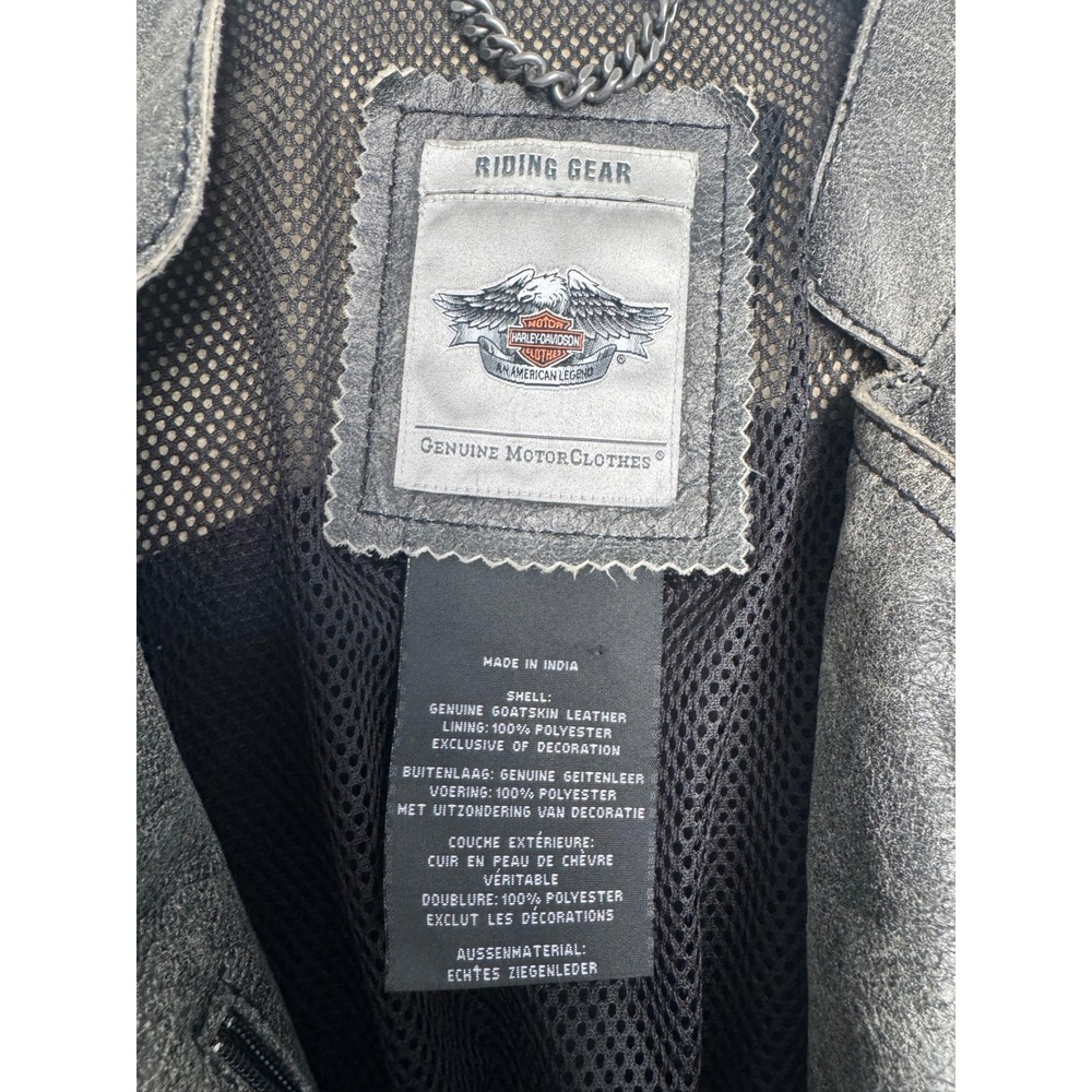 Harley Davidson Genuine Motorclothes Embrace Goatskin Leather Biker Jacket Large - Picture 3 of 14